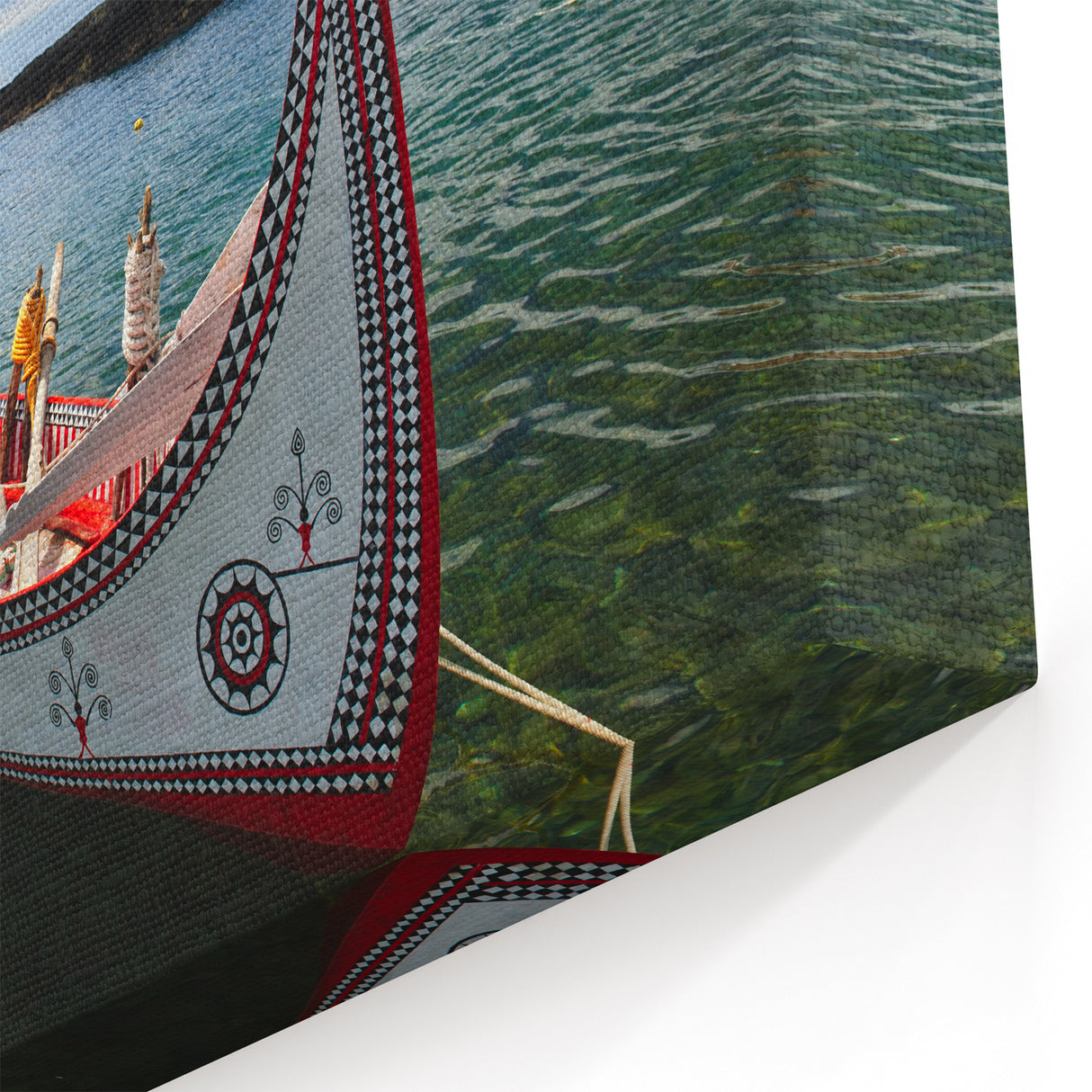 Traditional Taiwan Boat by Scenic Coastline - Taiwan Scenery Wall Art Print