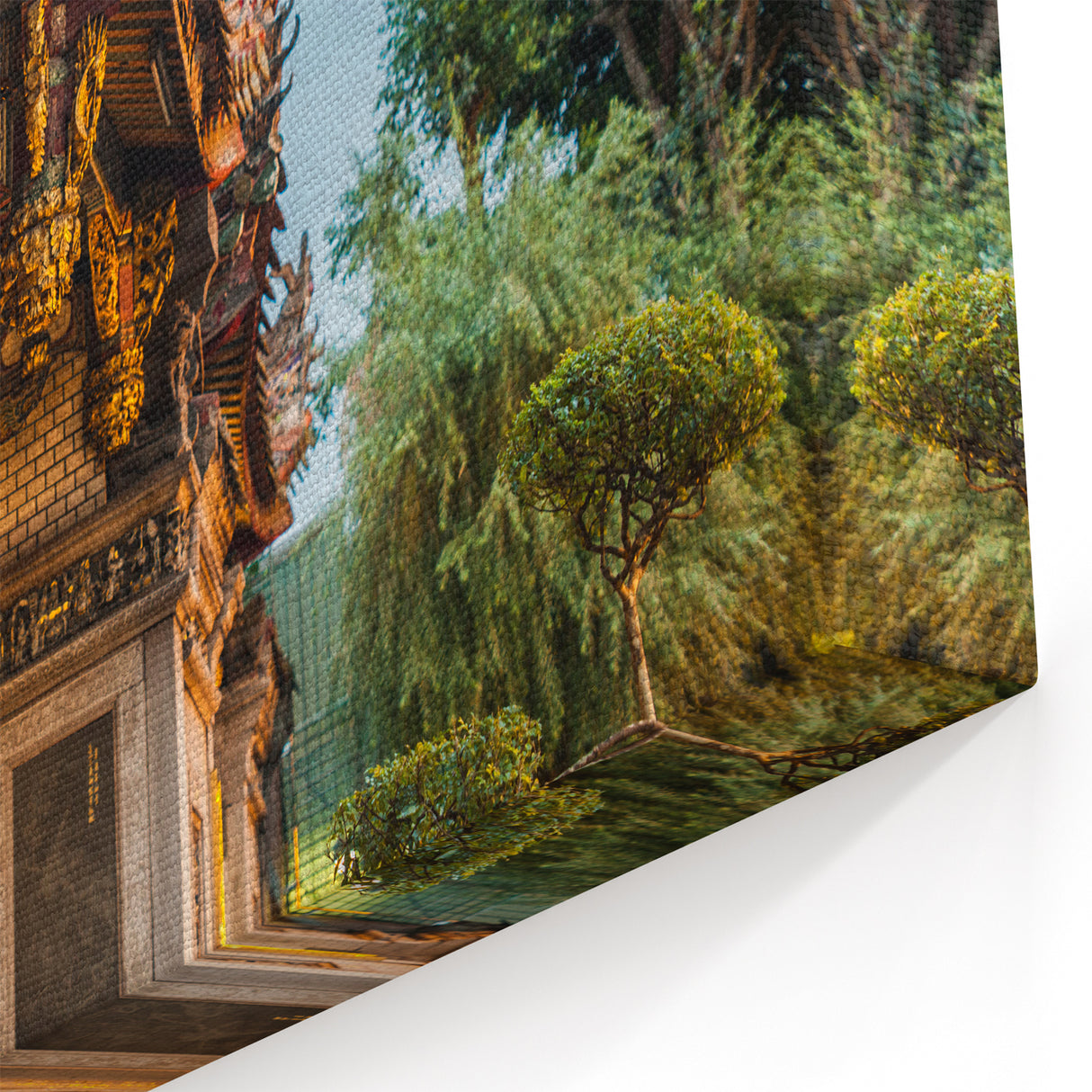 Intricate Temple Facade at Dusk - Taiwan Culture Wall Art Print