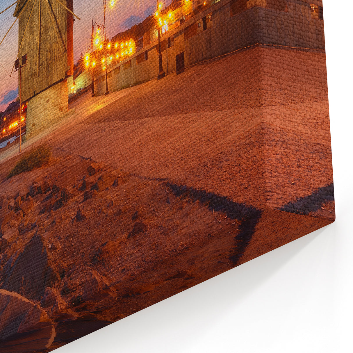 Bulgaria Travel Posters - Nessebar Windmill at Sunset Print