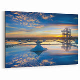 Sunset Over Taiwan Salt Fields - Reflective Nature Wall Art Print