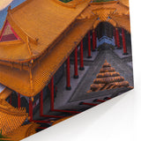 Sunset Traditional Taiwan Temple - Majestic Temple Wall Art Print