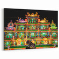 Vibrant Festival Lights at Taiwan Temple - Colorful Night Wall Art Print