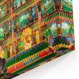 Vibrant Festival Lights at Taiwan Temple - Colorful Night Wall Art Print