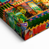 Vibrant Festival Lights at Taiwan Temple - Colorful Night Wall Art Print