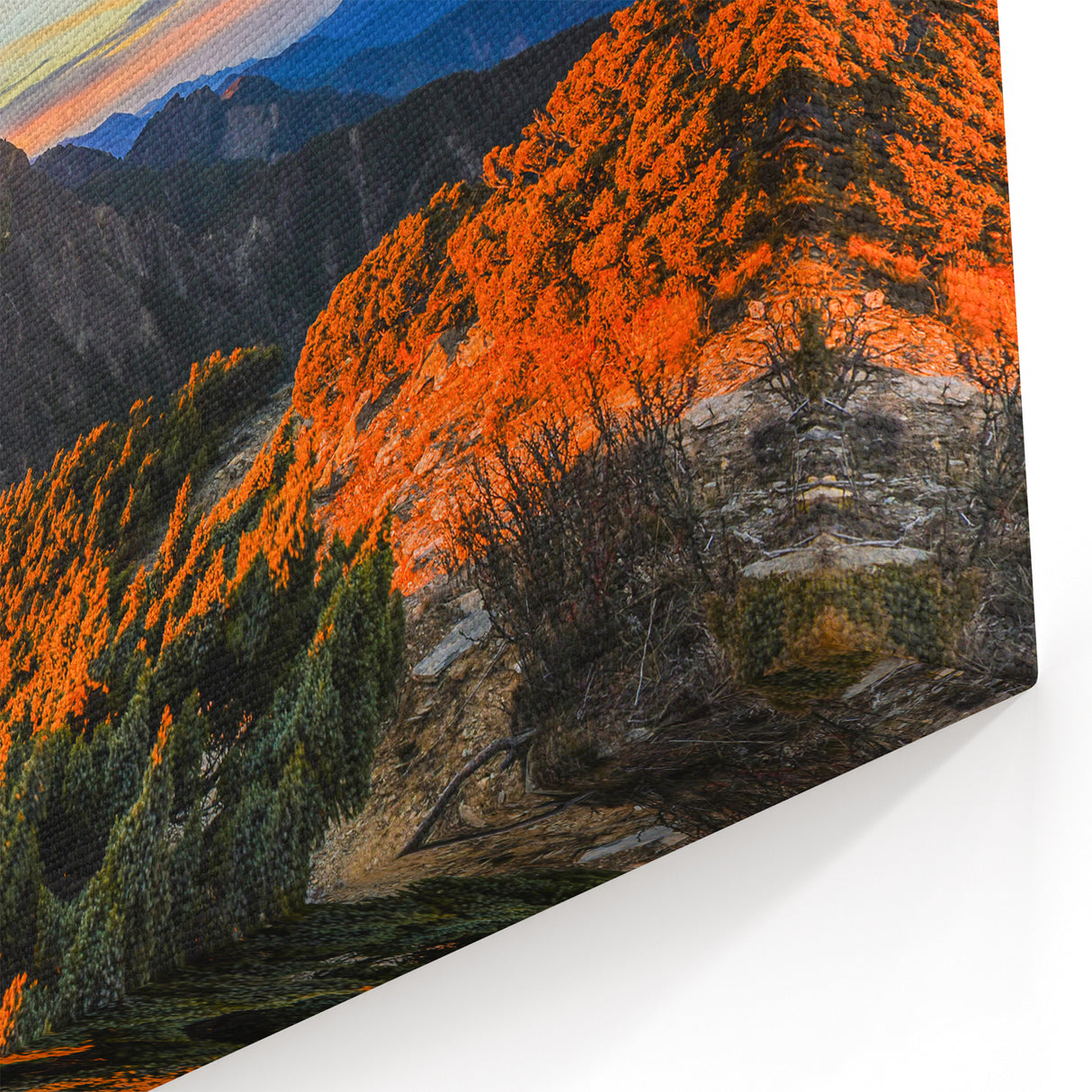 Taiwan Canvas Prints - Majestic Mountain Sunset Glow