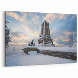Bulgaria Winter Wall Art - Snowy Monument Sunrise