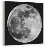 Full Moon in High Detail – Stunning Black and White Celestial Wall Art