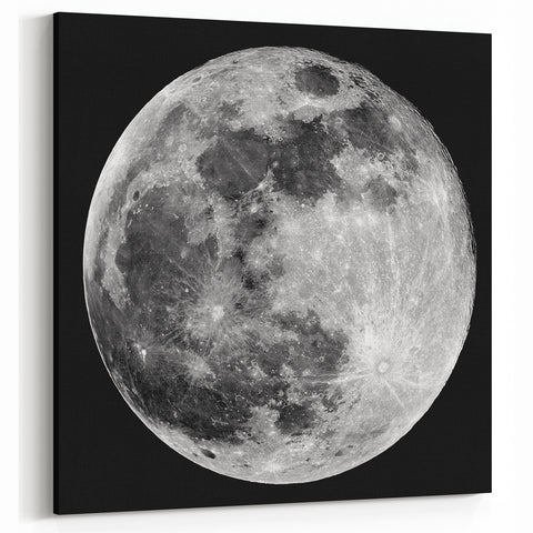 Full Moon in High Detail – Stunning Black and White Celestial Wall Art