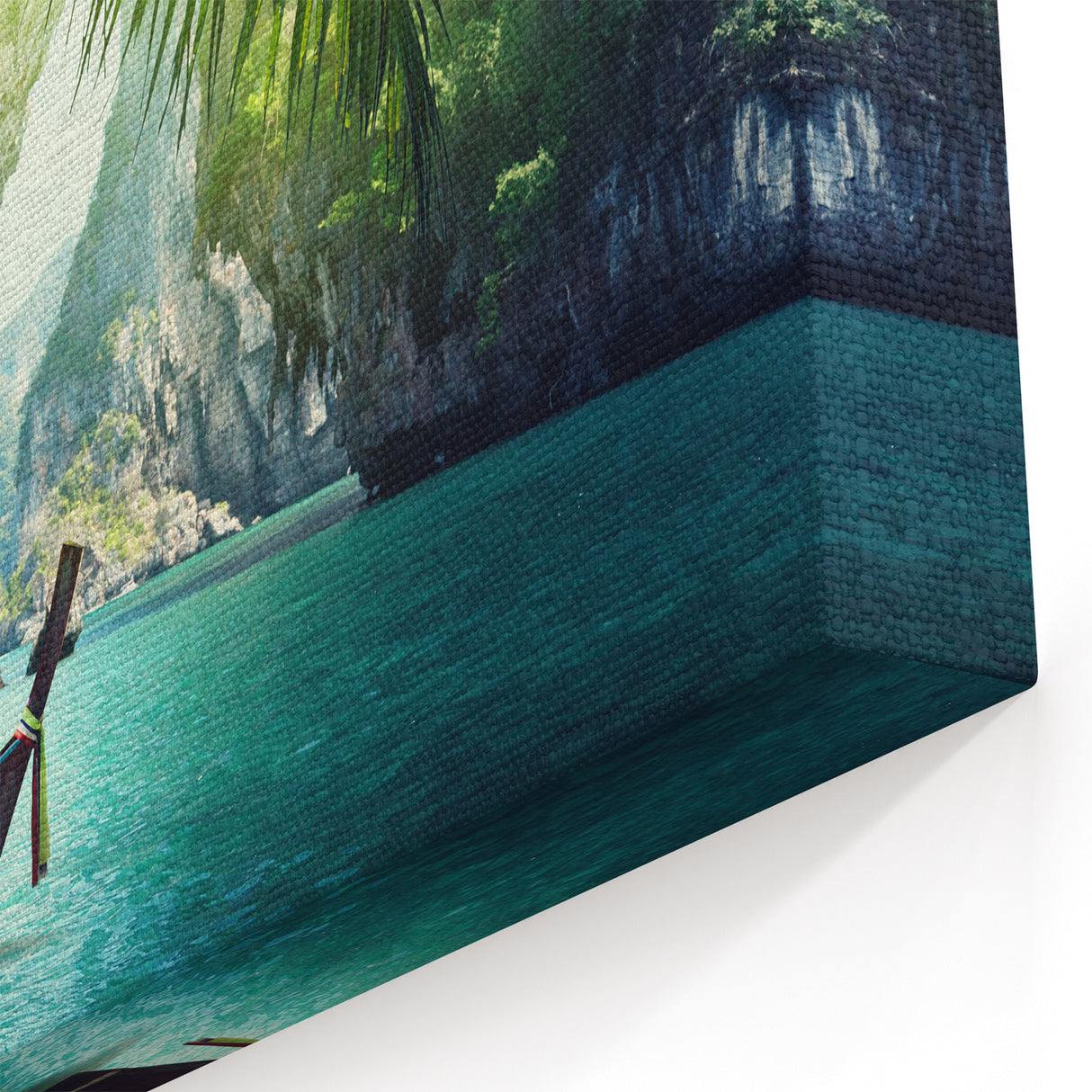 Thailand Wall Art - Tropical Thai Scenery with Boat Beach Canvas Print