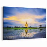 Traditional Thai Art - Golden Buddha Sunset Canvas Print