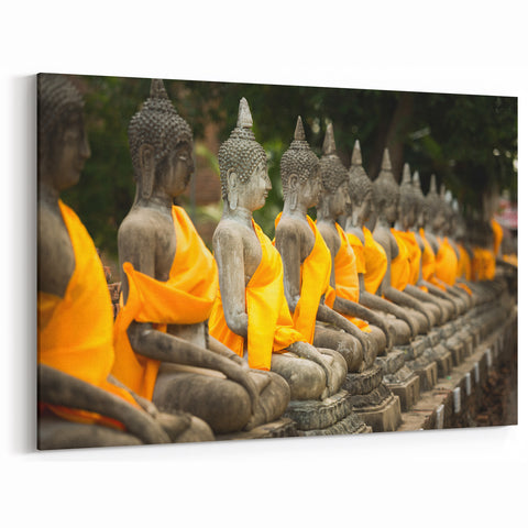 Thai Buddha Statues - Serene Orange Robed Art Print