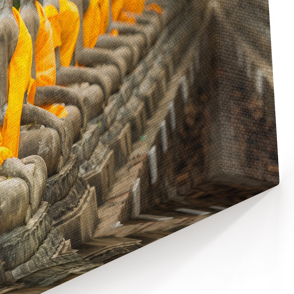 Thai Buddha Statues - Serene Orange Robed Art Print