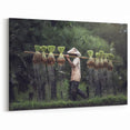 Thai Farmer Art - Traditional Rice Planting Canvas Print