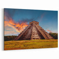 Belize Wall Art - Fiery Mayan Pyramid Canvas