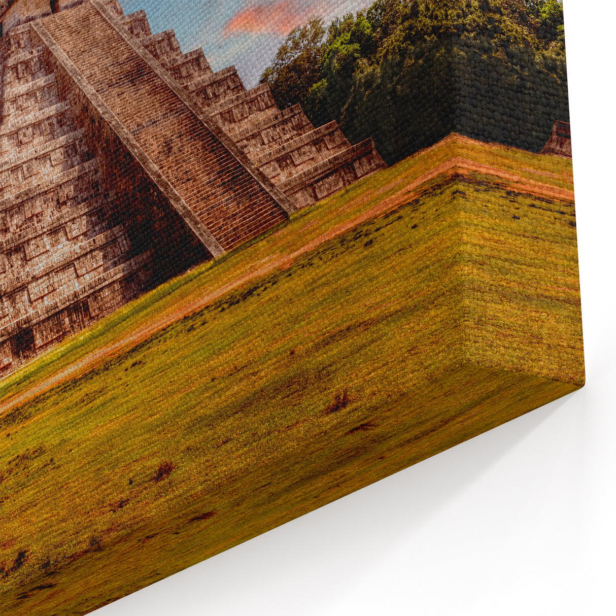 Belize Wall Art - Fiery Mayan Pyramid Canvas