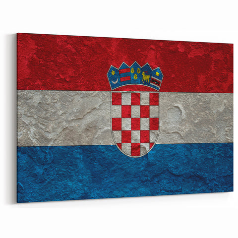 Croatian Flag Art - Textured Emblem Canvas Print