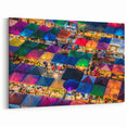 Thai Market Canvas - Colorful Night Bazaar Aerial View Art Print