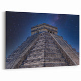 Belize Wall Art - Starlit Mayan Pyramid Canvas