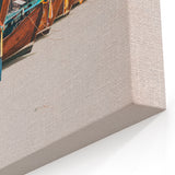 Thai Traditional Boats - Limestone Cliffs Beach Canvas Print