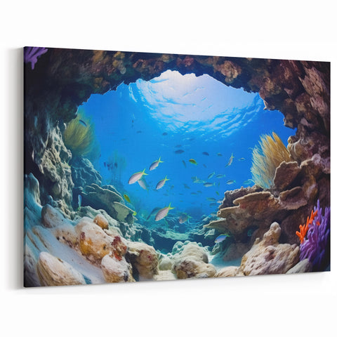 Belize Scenery Prints - Underwater Coral Paradise Canvas