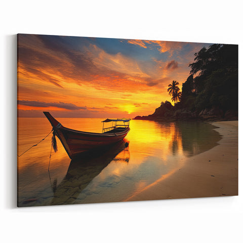 Sunset at Thai Beach - Serene Seascape Canvas Art
