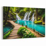 Thai Waterfall Paradise - Lush Forest Canvas Art