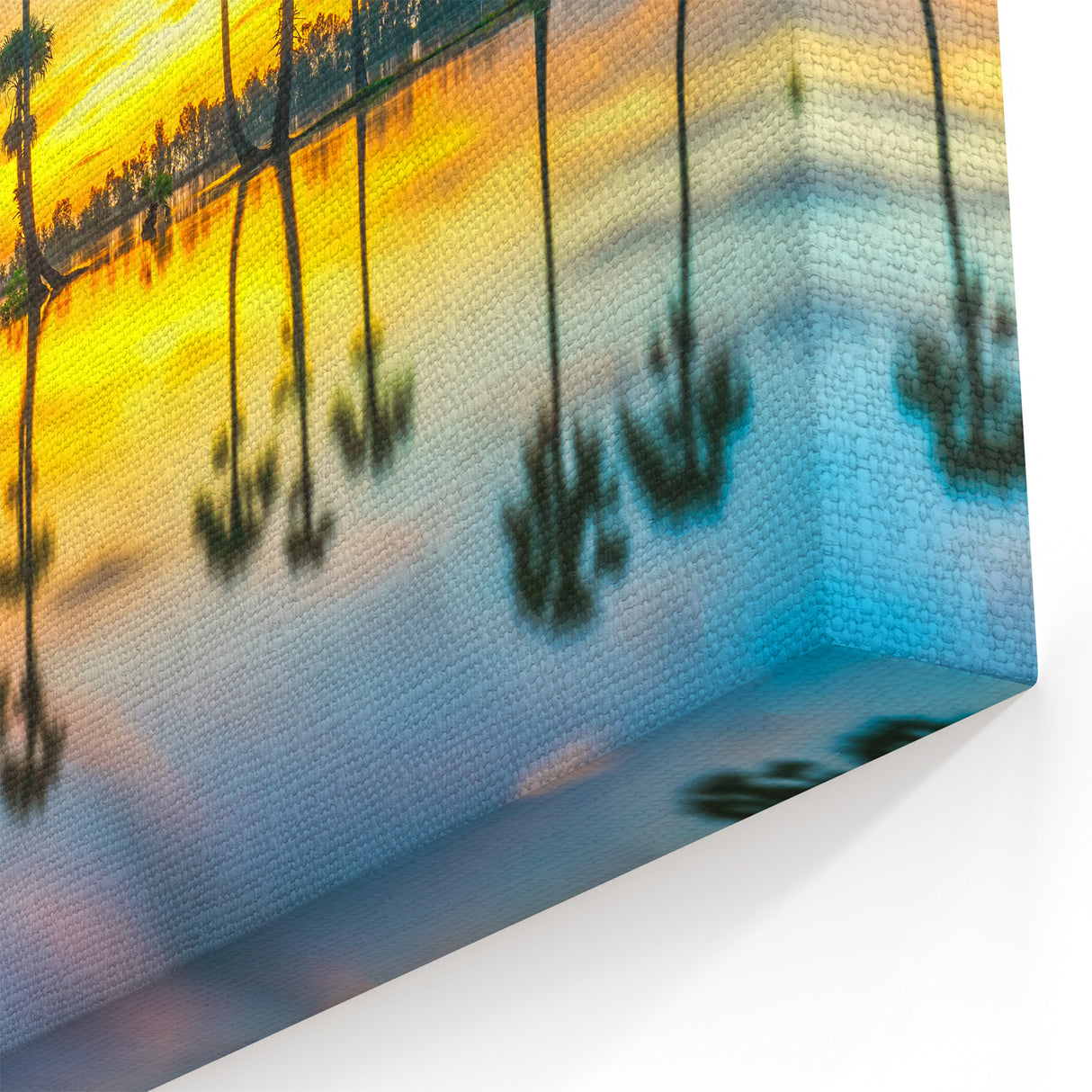 Sunset Reflections - Thai Palm Trees Canvas Art
