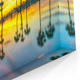 Sunset Reflections - Thai Palm Trees Canvas Art