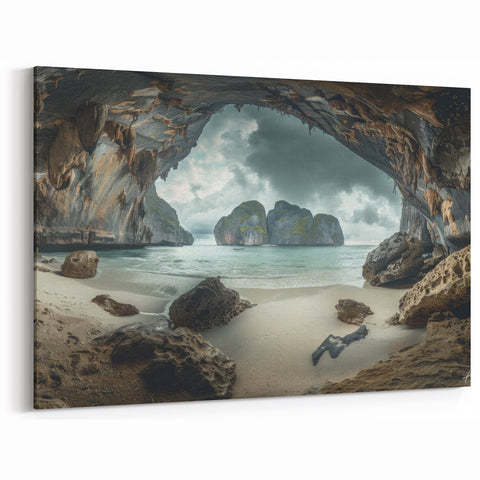 Mystic Cave Beach - Dramatic Coastal Thailand Canvas Art