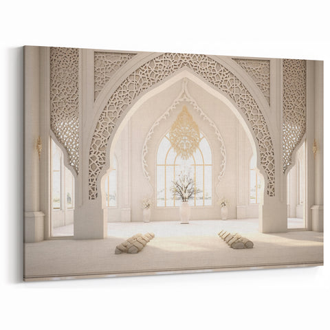 Afghan Mosque Interior Wall Art – Elegant Afghan Architecture Canvas Prints