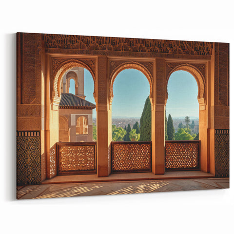 Afghan Arched Courtyard Wall Art – Elegant Afghan Architecture Canvas Prints