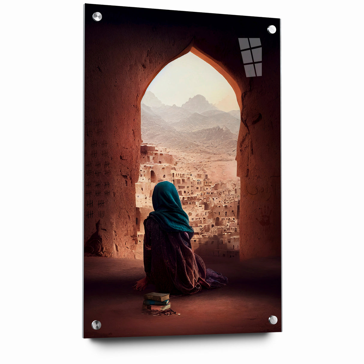 Afghan Woman in Ancient City Wall Art – Afghan Cultural Canvas Prints