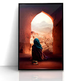 Afghan Woman in Ancient City Wall Art – Afghan Cultural Canvas Prints