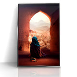 Afghan Woman in Ancient City Wall Art – Afghan Cultural Canvas Prints
