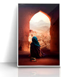 Afghan Woman in Ancient City Wall Art – Afghan Cultural Canvas Prints