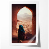 Afghan Woman in Ancient City Wall Art – Afghan Cultural Canvas Prints