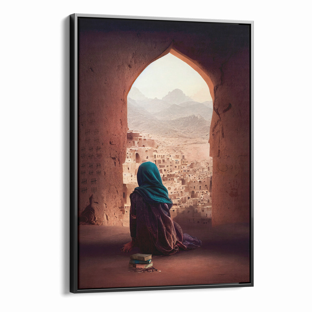 Afghan Woman in Ancient City Wall Art – Afghan Cultural Canvas Prints