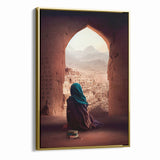 Afghan Woman in Ancient City Wall Art – Afghan Cultural Canvas Prints
