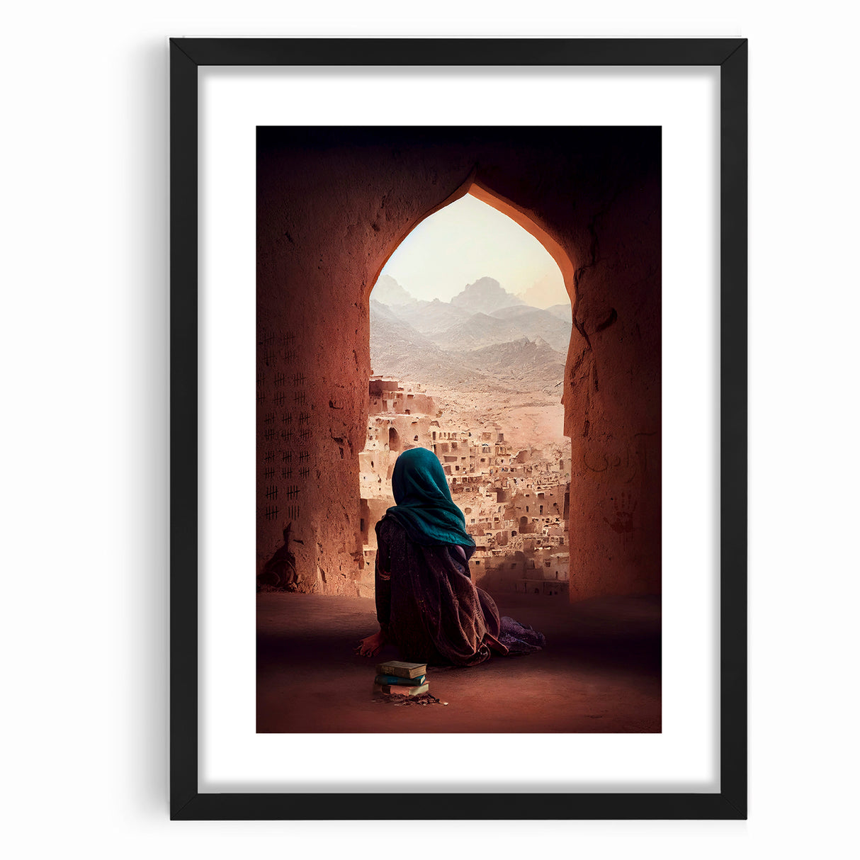 Afghan Woman in Ancient City Wall Art – Afghan Cultural Canvas Prints