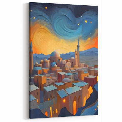 Afghan Woman in Ancient City Wall Art – Afghan Cultural Canvas Prints