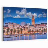 Split Croatia Art - Vibrant Cityscape Evening View