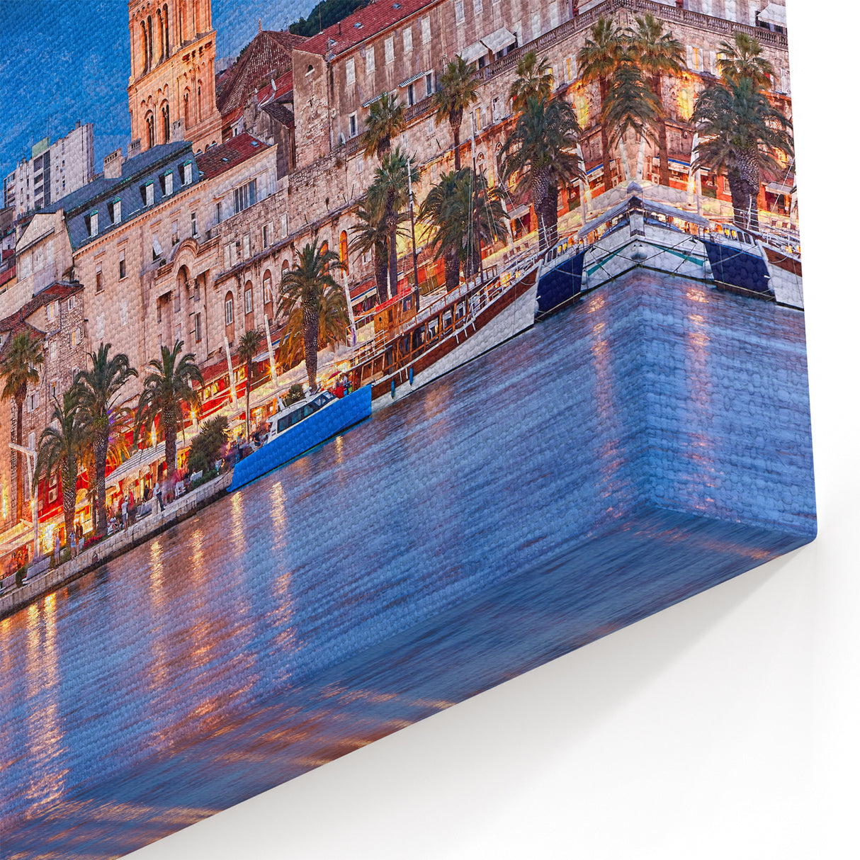 Split Croatia Art - Vibrant Cityscape Evening View