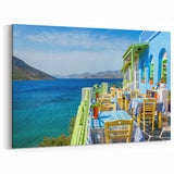 Coastal Cyprus Landscapes - Seaside Café Canvas Art
