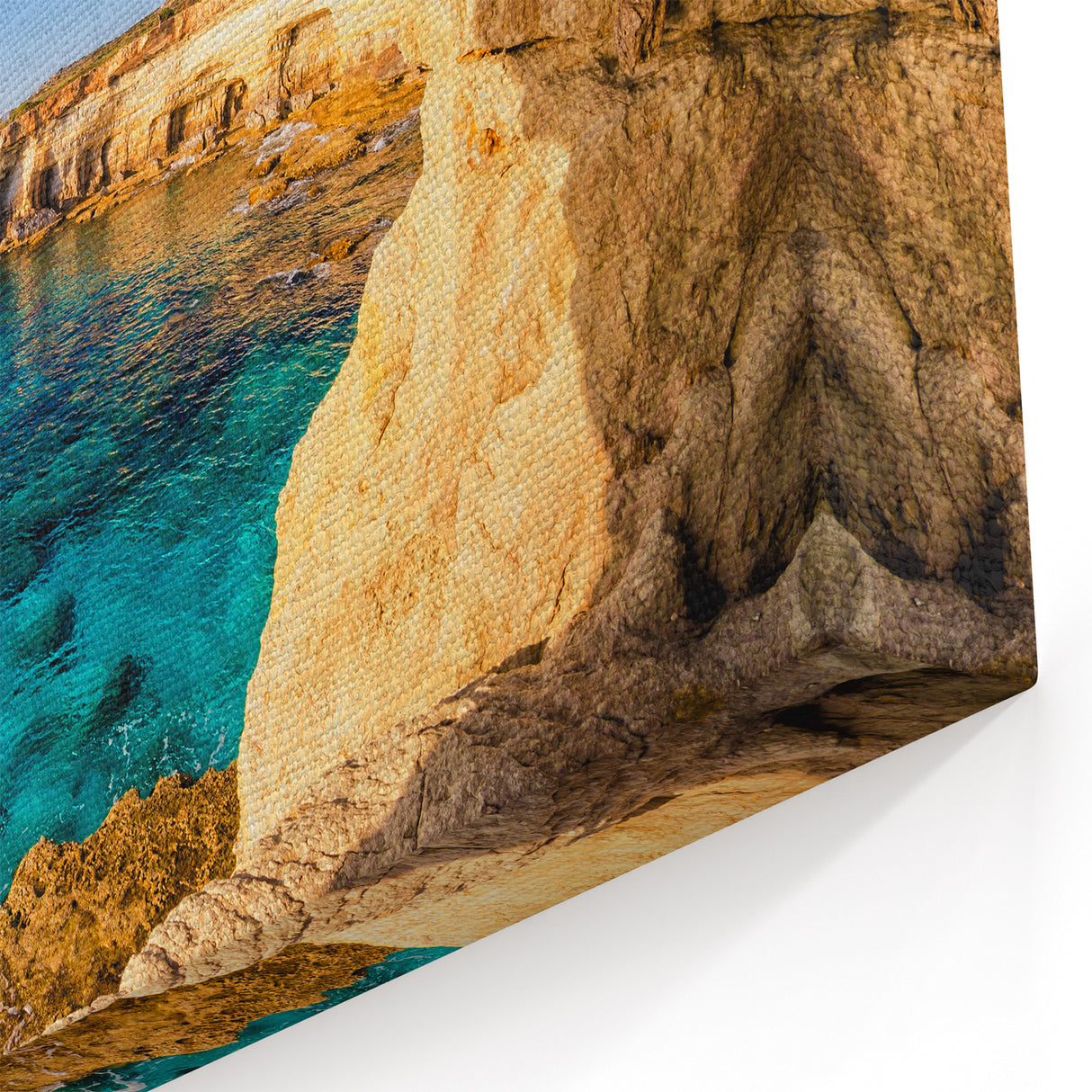 Greek Island Canvas - Dramatic Cliffside Seascape