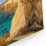 Greek Island Canvas - Dramatic Cliffside Seascape