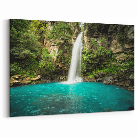 Tranquil Costa Rican Waterfall Canvas - Serene Nature Print