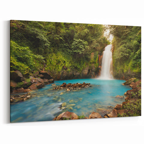 Enchanting Costa Rican Waterfall Canvas - Serene Jungle Art