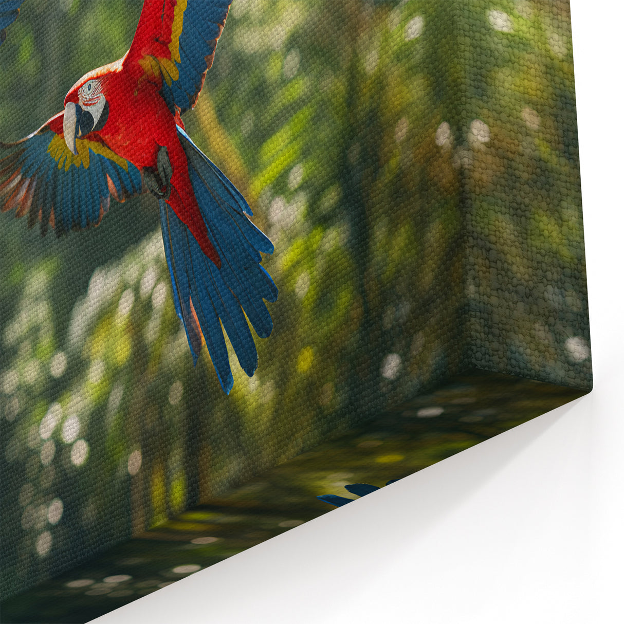 Costa Rican Macaws in Flight Canvas - Vivid Wildlife Art