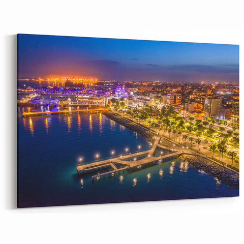 Cyprus Wall Art - Limassol Urban Night Lights