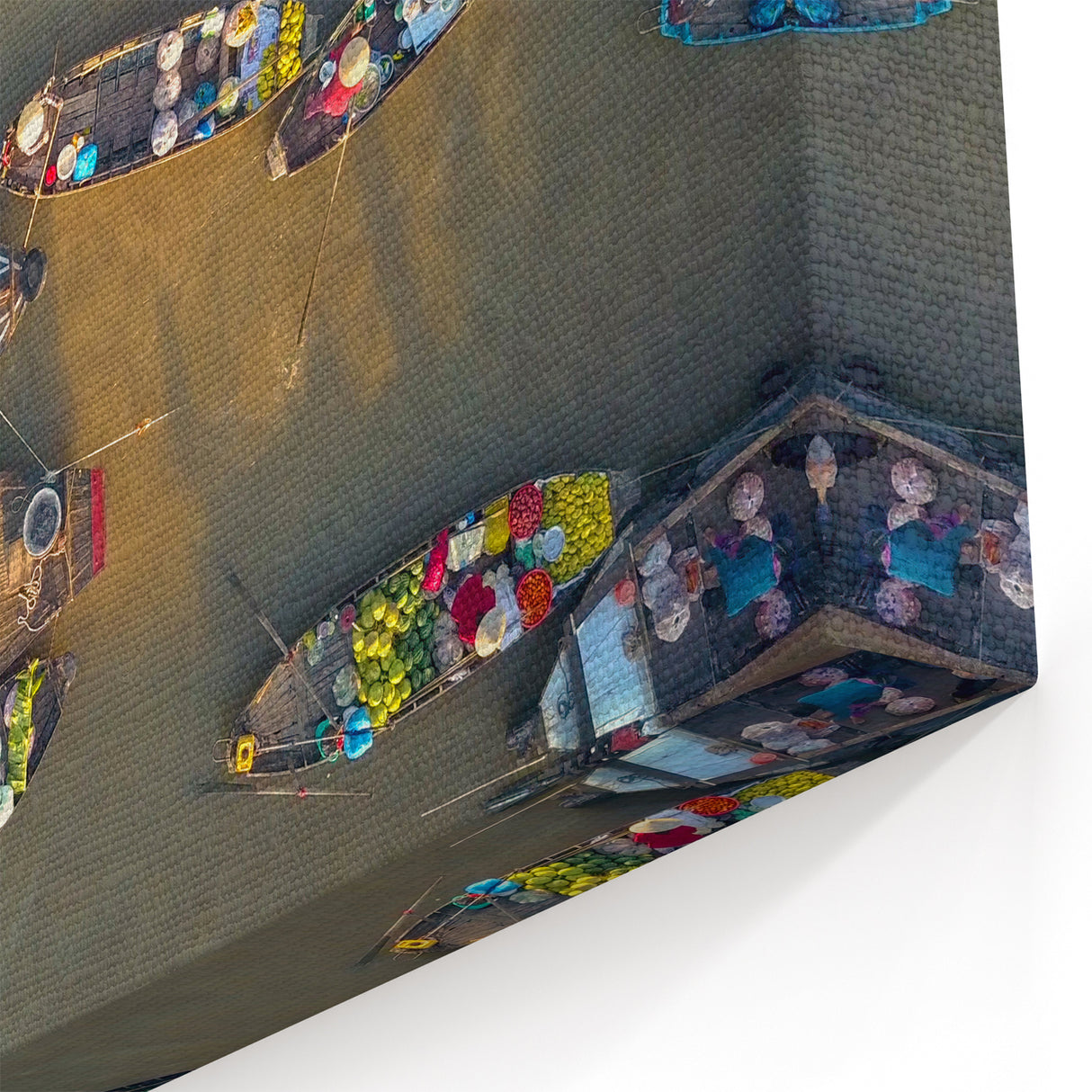 Bustling Vietnam Market Boats - Vibrant Wall Art Print